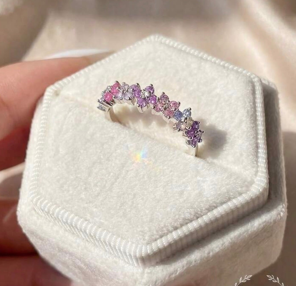 S925 clover cool tones ring