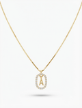 Oval initial necklace