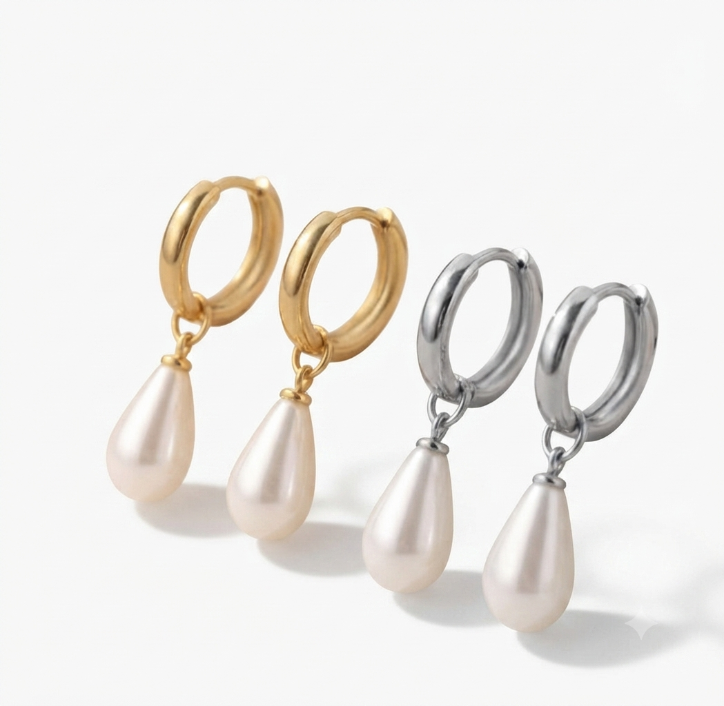Classic dangly pearl earrings