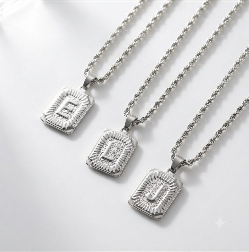 Initial tile necklace