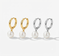 Classic dangly pearl earrings