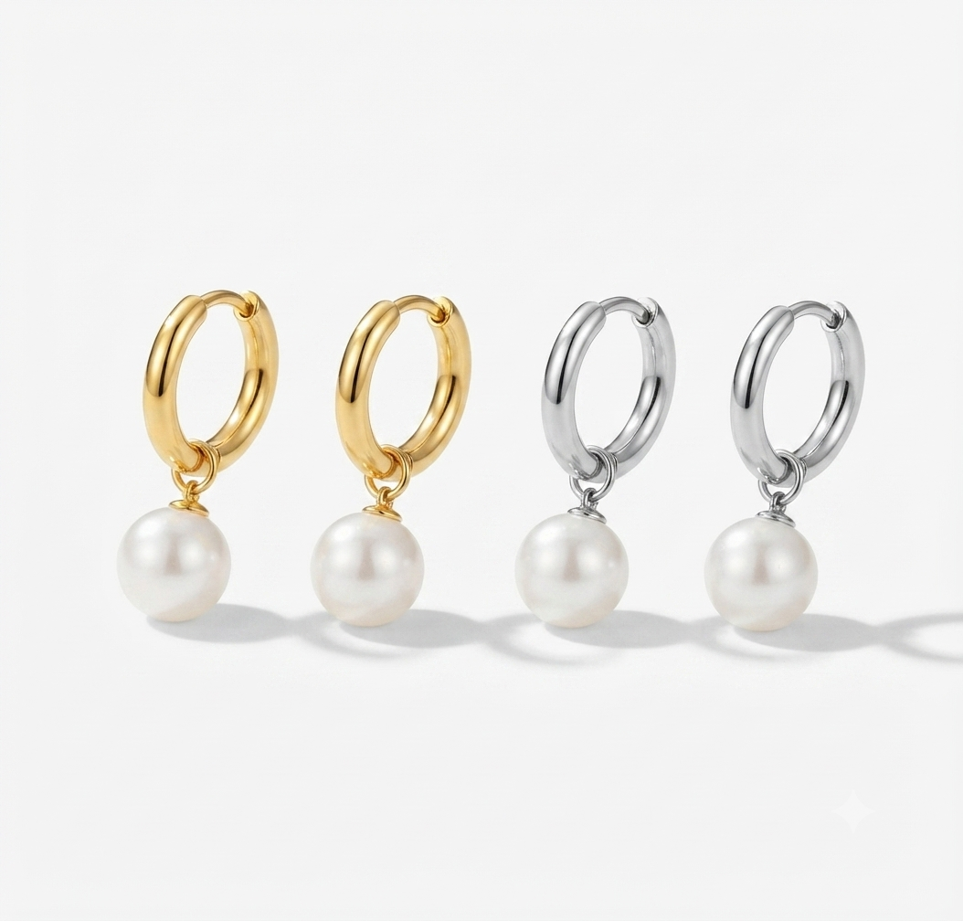 Classic dangly pearl earrings