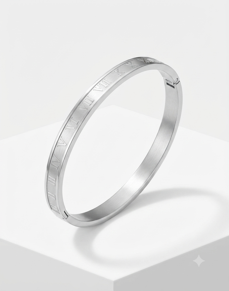 S925 Roman numerals cuff
