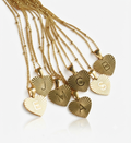 Heart ray initial necklace