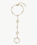 Cubic zirconia clover hand chain