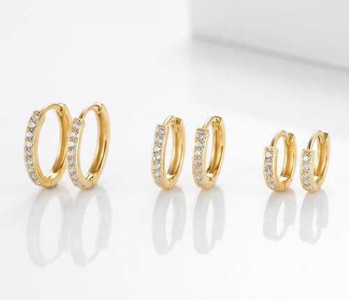 basic cubic zirconia hoops