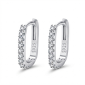 Oval silver earring