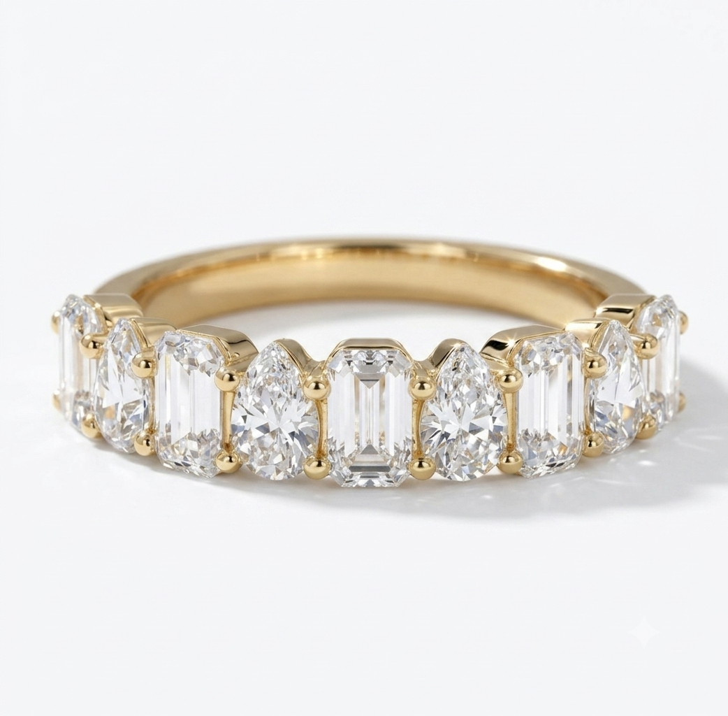 alternating stone ring