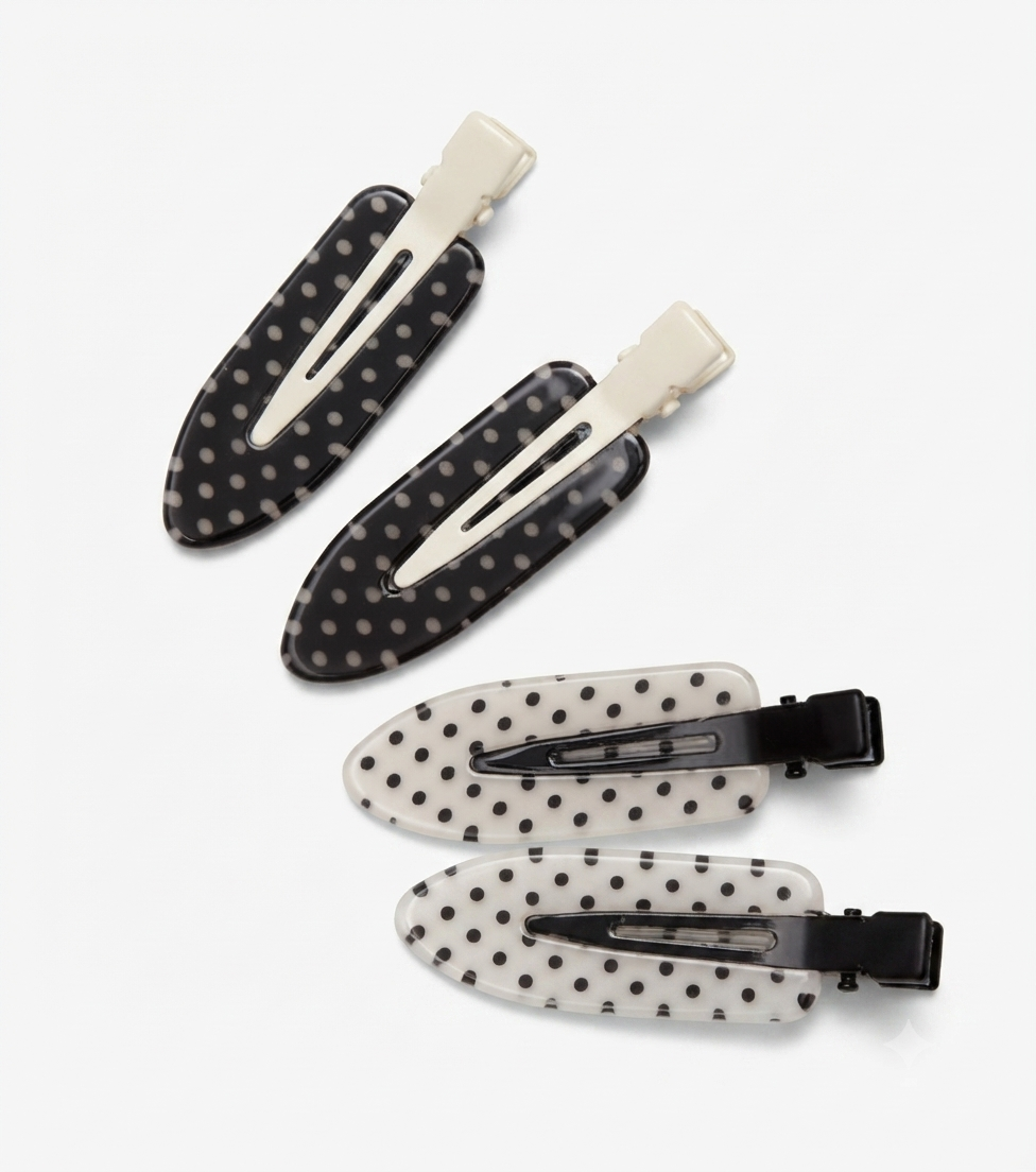 Polka dot hair clips