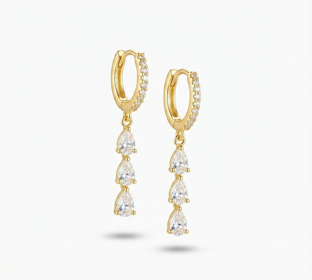 Teardrop hoop earrings