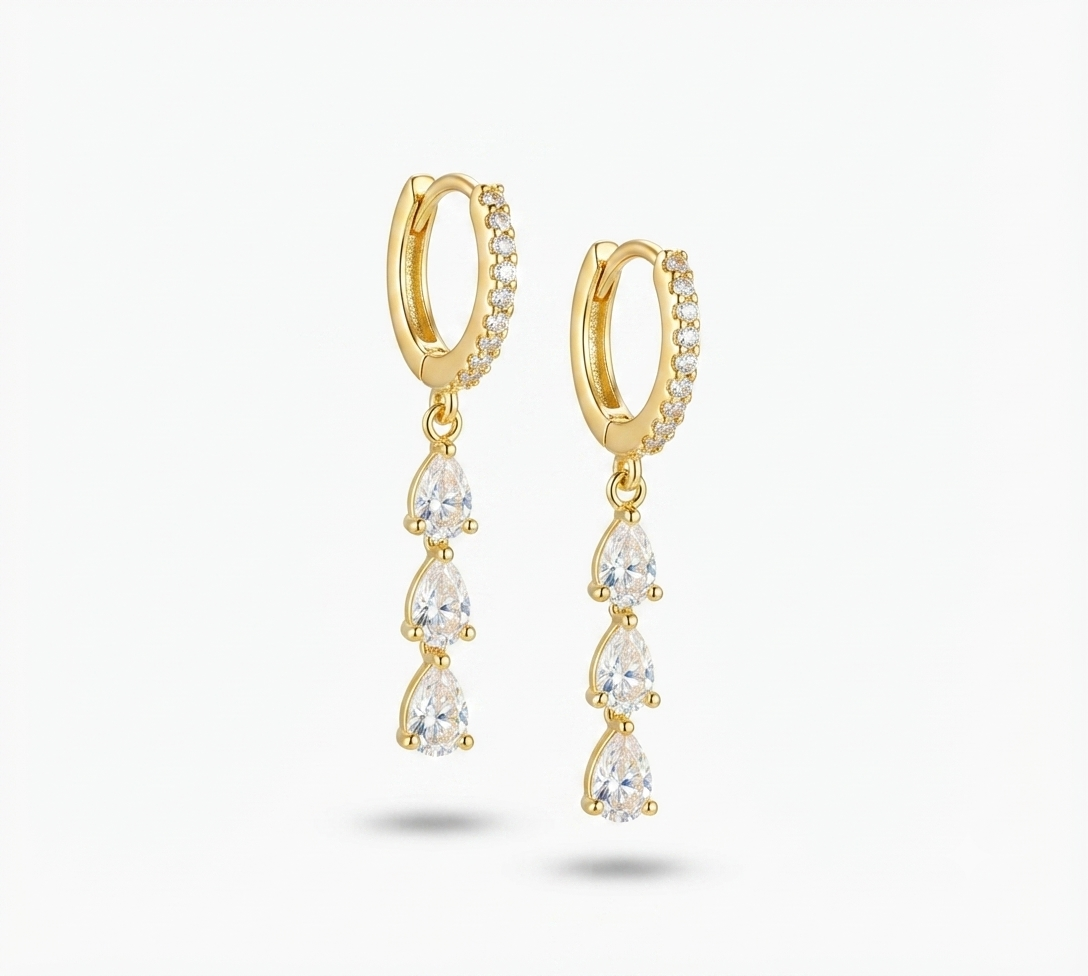 Teardrop hoop earrings