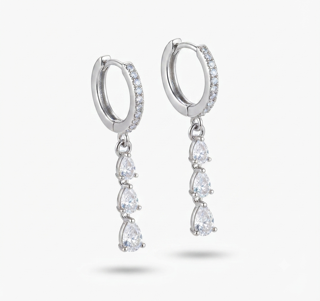 Teardrop hoop earrings
