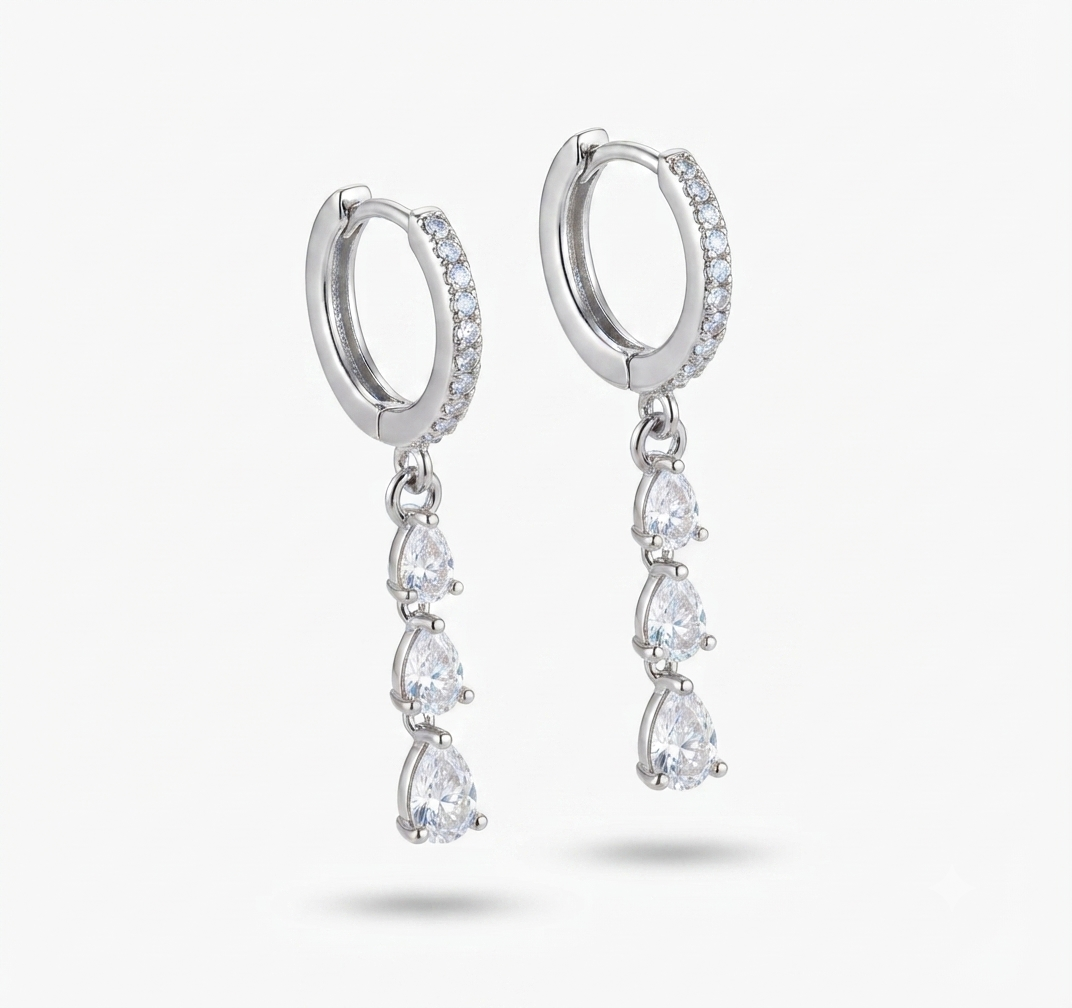 Teardrop hoop earrings