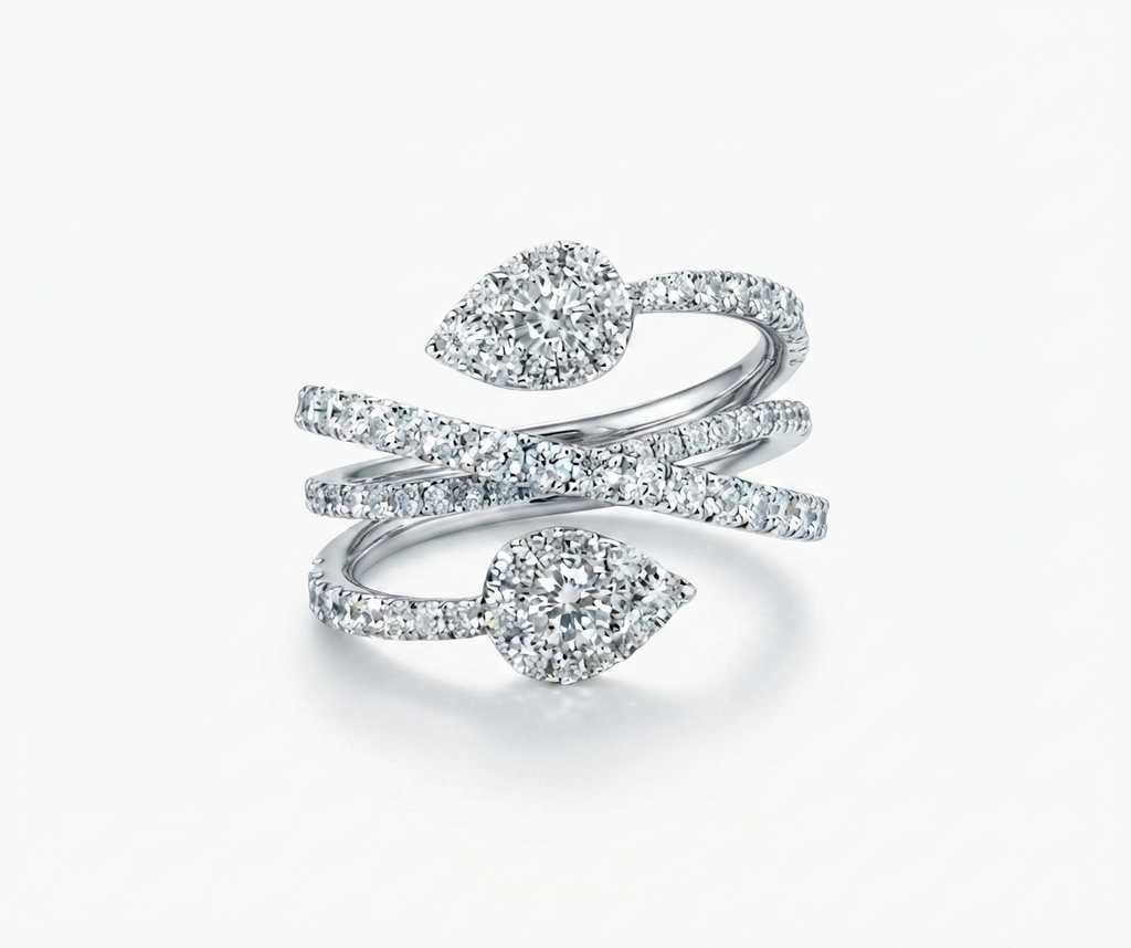 Wrap around tear drop ring