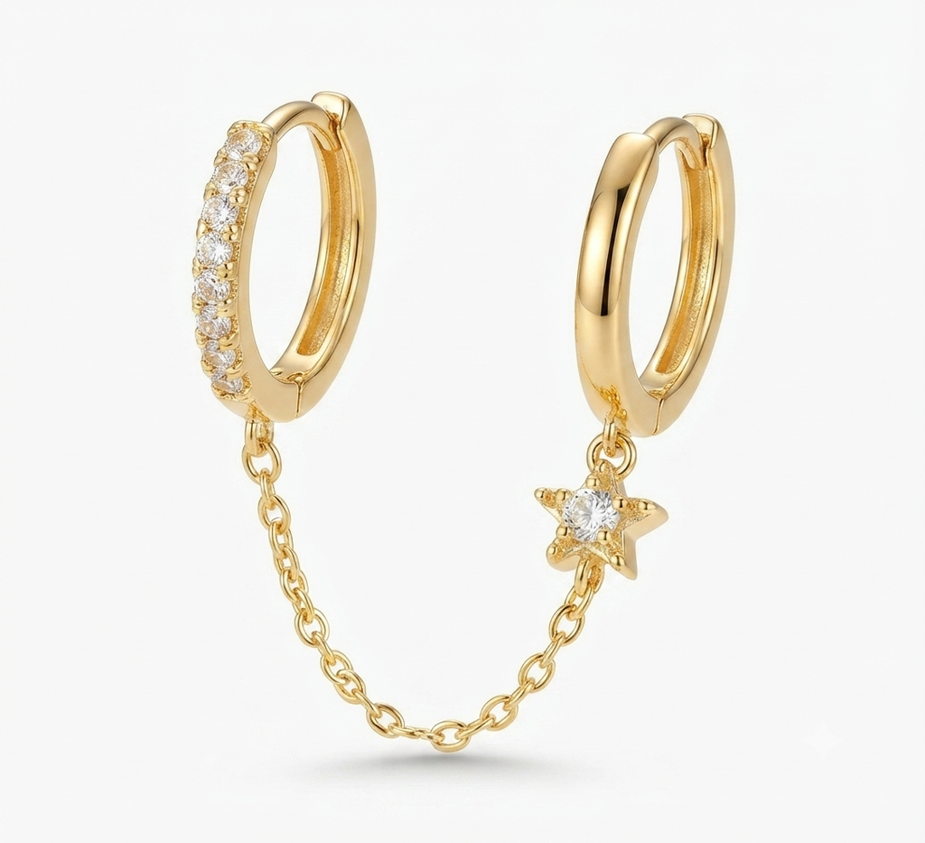 S925 stargirl double piercing earrings