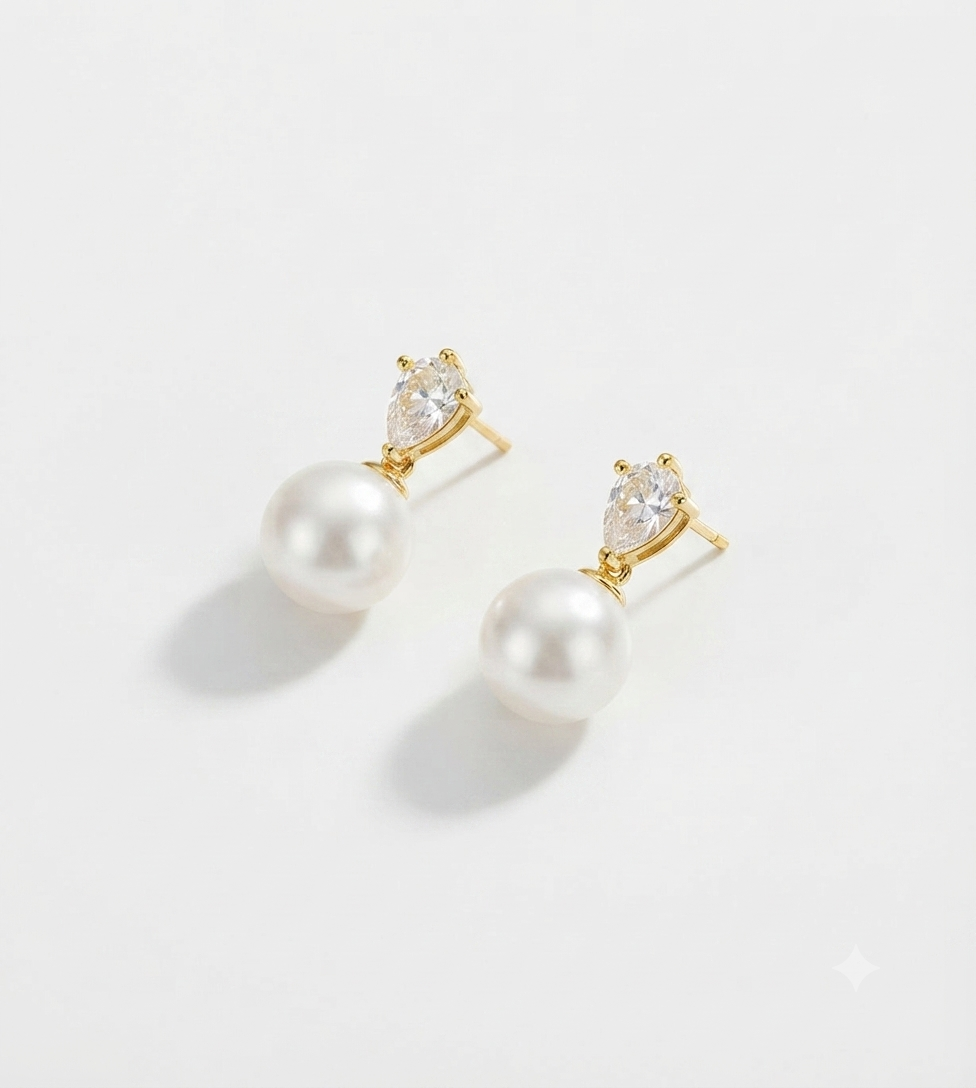 Drop pearl earrings